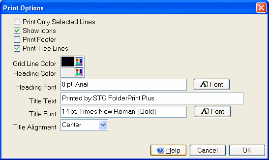 Print Options